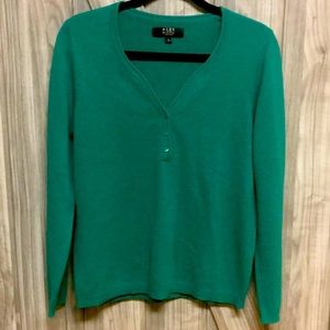 Alex Marie Cashmere Sweater, Size Large, green, gently used.